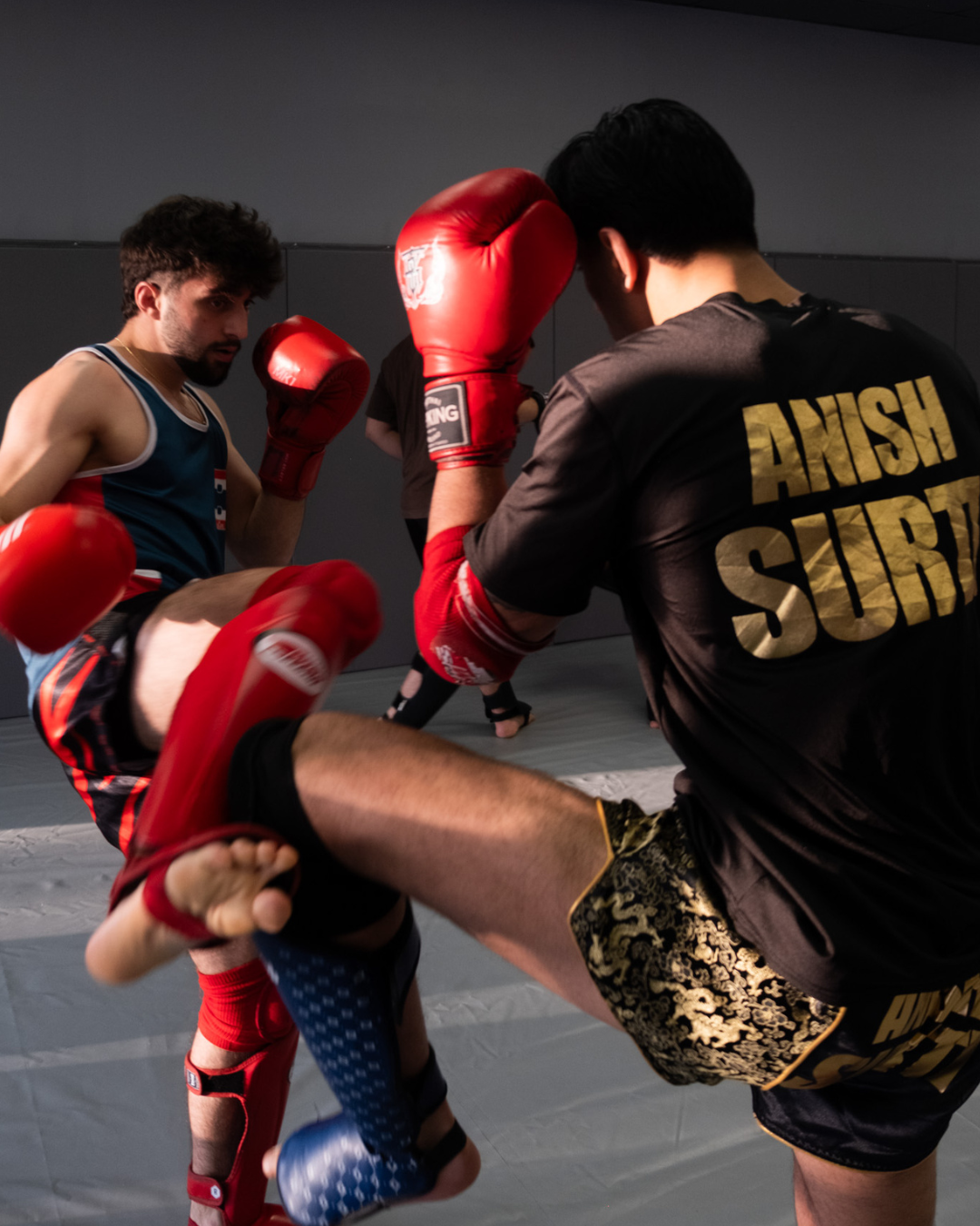 Anish Surti kickboxing sparring session - MMA photography Raleigh NC